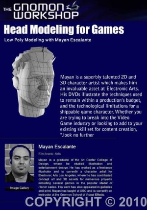 Gnomon Maya Training Dvd-Head Modeling For Games Dvdr-w3D