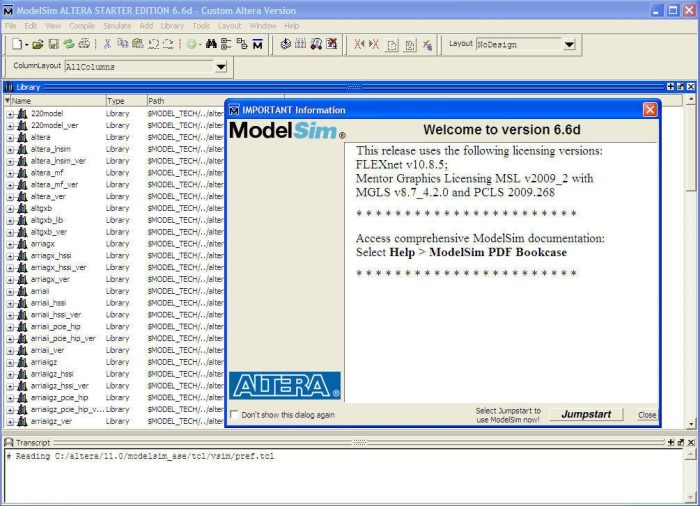 Modelsim Special Edition v5.4