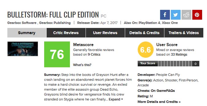 bulletstorm full clip تهران سی دی شاپ متا