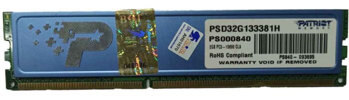 ram رم دسکتاپ پاتریوت patriot 2gb 1333 کارکرده